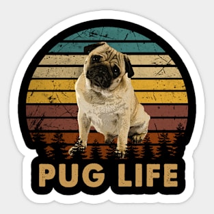 Paw-some Pals Pug Life, Trendy Tee for Canine Admirers Sticker